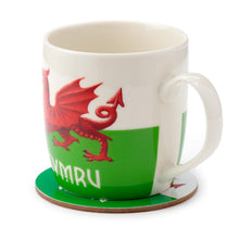 Load image into Gallery viewer, Wales Gift -Welsh Porcelain Mug & Coaster Set -  Cymru