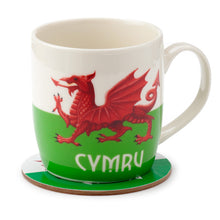 Load image into Gallery viewer, Wales Gift -Welsh Porcelain Mug & Coaster Set -  Cymru