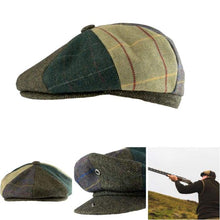 Load image into Gallery viewer, Wool Blend Baker Boy Cap  Patchwork- Peaky Blinders Style - J and p hats