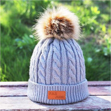 Load image into Gallery viewer, Children's winter knitted hats heavy knit with or without bobble great choice of colours-J and p hats -