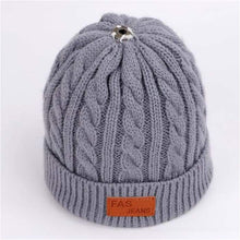 Load image into Gallery viewer, Children's winter knitted hats heavy knit with or without bobble great choice of colours-J and p hats -