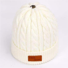 Load image into Gallery viewer, Children's winter knitted hats heavy knit with or without bobble great choice of colours-J and p hats -