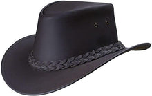 Load image into Gallery viewer, Leather Aussie style Black leather hat | J and P hats