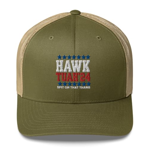 Hawk Tuah 24 Spit On That Thang Embroidered Trucker Cap