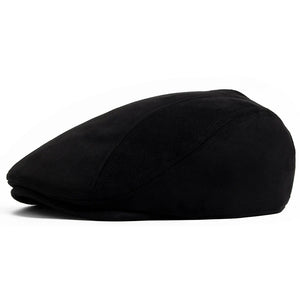 Mens Flat Cap - Winter suede style cap