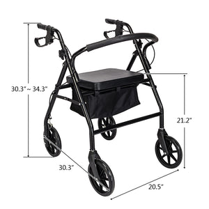 Rollator with 8 Inch Wheels : Lightweight Effortless Mobility & Independence