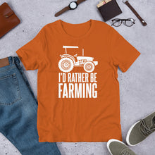 Load image into Gallery viewer, Gift for farmers - Id rather be farming printed funny t shirt 