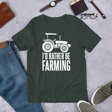 Load image into Gallery viewer, Gift for farmers - Id rather be farming printed funny t shirt 