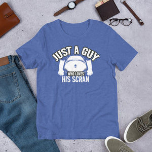 Funny Food T Shirt - Geordie Gift Just a Guy Who Loves His Scran 