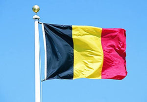 5x3Ft Belgium Flag, Durable Belgian Flag with 2 Metal Eyelets Used Indoor and Outdoor, Bright Color Belgian National Flag Decorated in Sporting Events, Parties, Parade