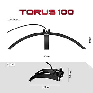 Mission Darts TOR100 Torus 100 | Dartboard LED Folding Portable Travel Lighting System, Sand Blasted Black