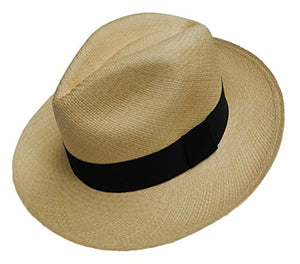 Equal Earth New Genuine Panama Hat Rolling Folding Quality with Travel Tube - Natural (61cm)