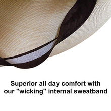 Load image into Gallery viewer, Tumi Latin American Crafts Panama Hat - Rollable - Cream with Black Ribbon 56cm