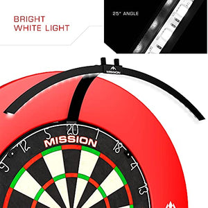 Mission Darts TOR100 Torus 100 | Dartboard LED Folding Portable Travel Lighting System, Sand Blasted Black
