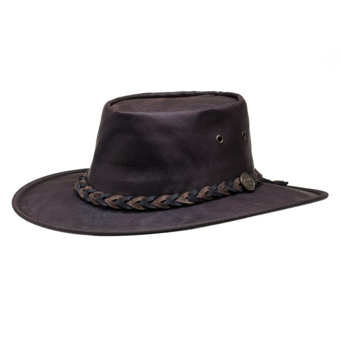 Barmah Hat 1018 Squashy Kangaroo Leather Hat Crackle Brown-J and p hats -