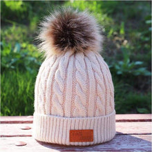 Load image into Gallery viewer, Children&#39;s winter knitted hats heavy knit with or without bobble great choice of colours-J and p hats -