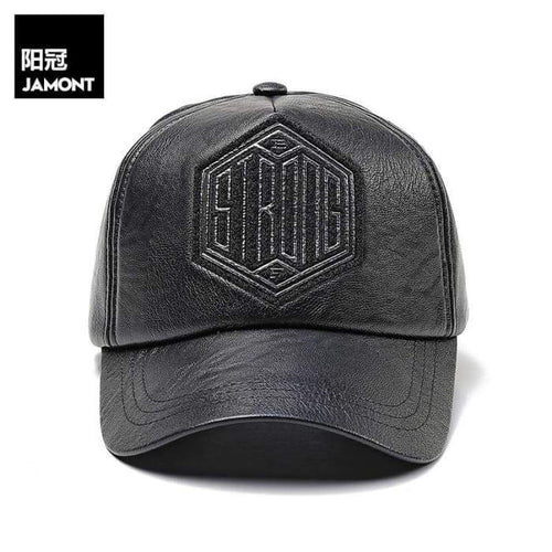 Leather Lookalike Baseball Cap Mens Adjustable Baseball Caps-J and p hats -