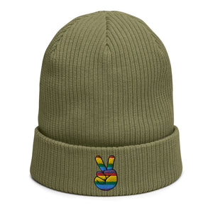 Peace Sign Gay Pride Beanie | j and p hats 